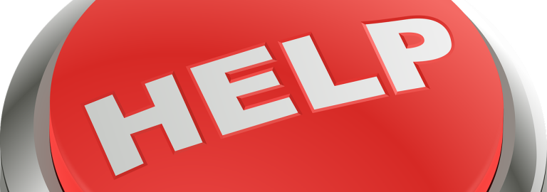 Knopf mit Beschriftung Help
