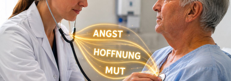 Ärztin hört Patientenbrustkorb ab