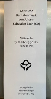 Flyer für Bach-Musik am Mittwoch