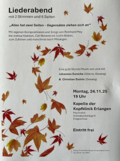 Plakat zum Liederabend am 24.11.25