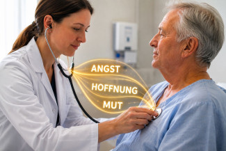 Ärztin hört Patientenbrustkorb ab