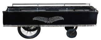 Alter Handwagen für Sargtransport